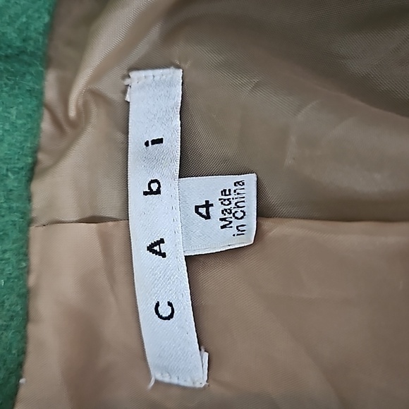 CAbi Double-breasted Wool Blend Jacket Clover Green Peacoat Crop Sz 4 - Picture 13 of 14